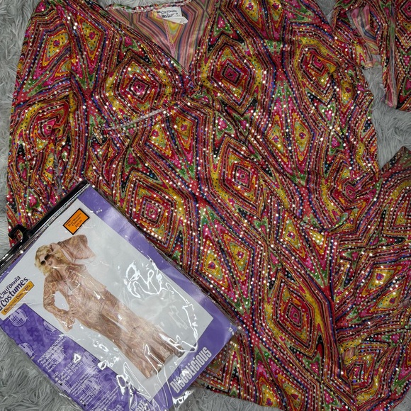 California Costumes Discolicious Plus Size Hippie Costume Disco 70s Costume 3X - Picture 5 of 8